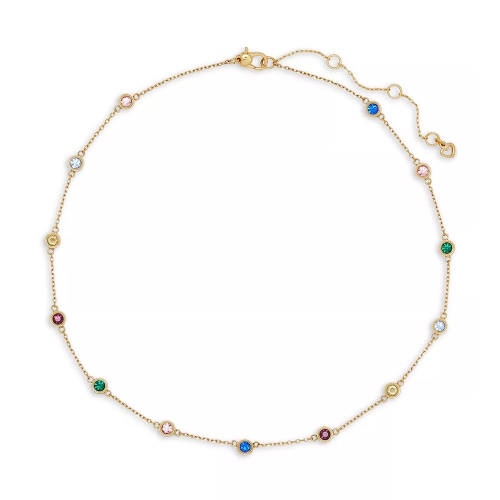 KATE SPADE GOLD MULTI SET IN STONE NECKLACE NWT